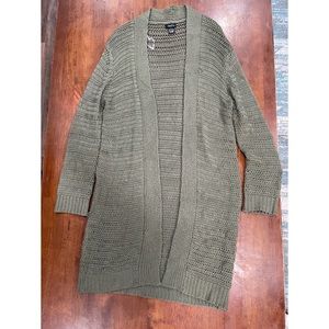 Olive green duster cardigan